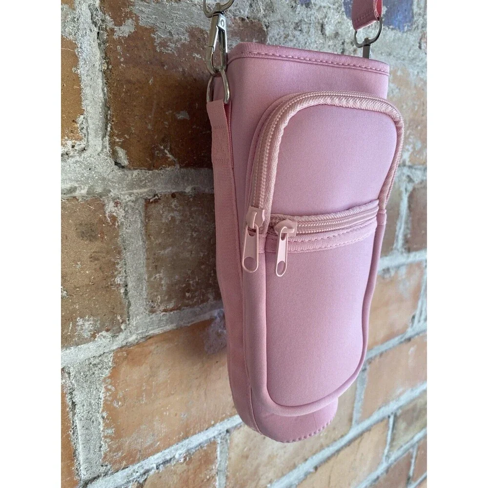 Pink Crossbody Stanley Cup Tumbler Water Bottle Travel Carrier Holder - Picture 6 of 9